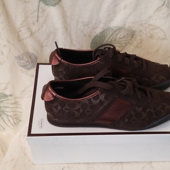 Coach Brown Signature Sneakers NWT - Picture 2 of 5